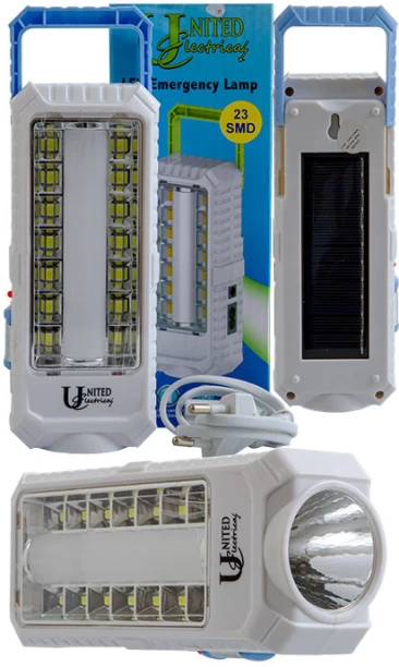 United Electrical Emergency Light 23Smd Led Solar Interface Torch Emergency Light