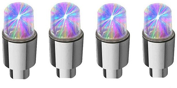 Umlozi Wheel, Tire Valve Led Light - 4 Pack - Multicolour Valve Air supply Aluminium