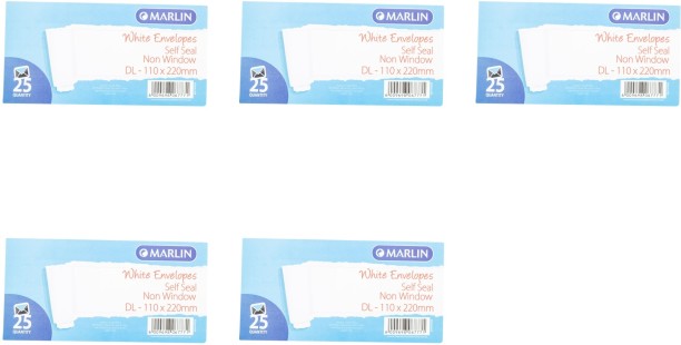 Marlin Envelopes DL White 25's Self Seal Envelopes
