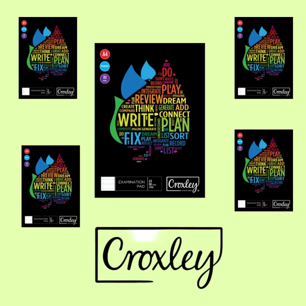 Croxley JD566 80 Sheet Exam Pad Punched A4 Pack of 5 Examination Pad Examination Pad