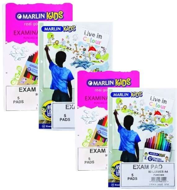 Marlin Book Exam-Pad 80-Sheets Punched Examination Pad