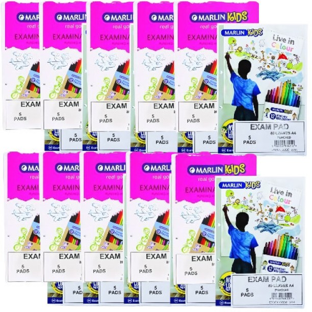 Marlin Book Exam-Pad 80-Sheets Punched Examination Pad