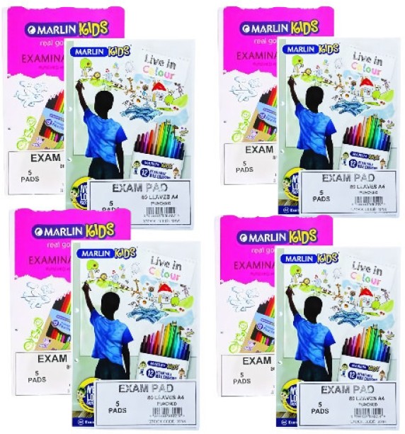 Marlin Book Exam-Pad 80-Sheets Punched Examination Pad