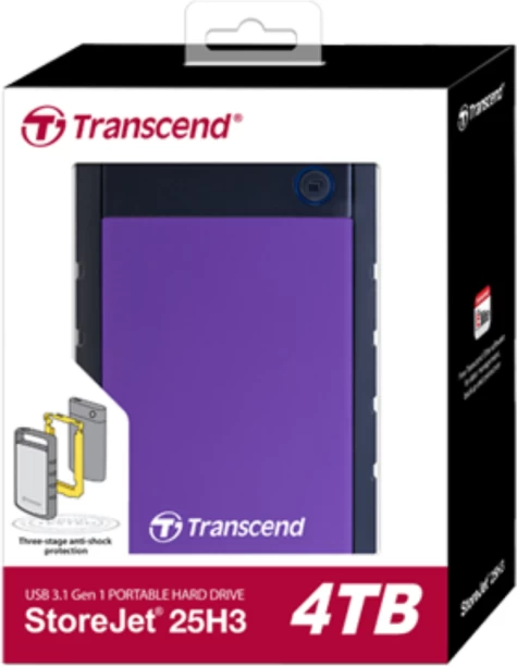 Transcend StoreJet 25H3 4 TB External Hard Disk Drive (HDD) with 4000 GB  Cloud Storage