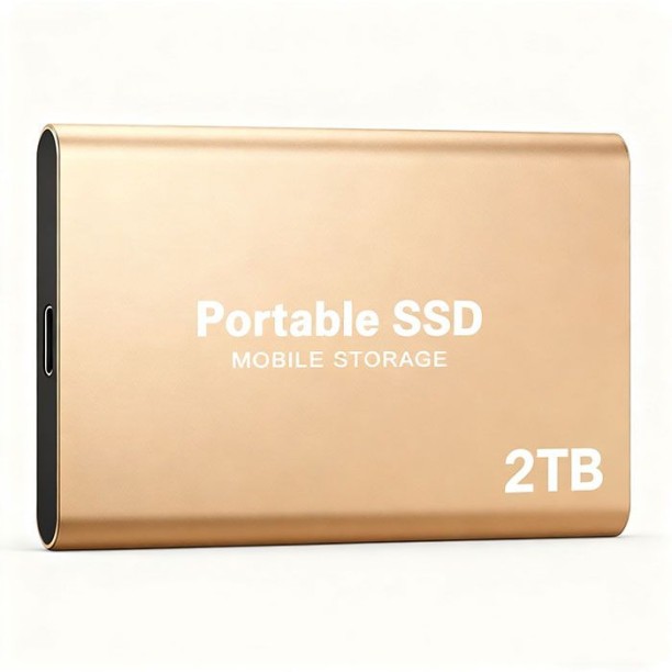 park 2TB Ultra-Thin Portable External Drive | Type-C | Gold | Up to 500MB/s 2 TB External Solid State Drive (SSD)