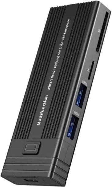 Andowl M.2 NVME SATA SSD Enclosure Adapter With 4 In 1 Hub USB 3.2 Gen 2 10Gbps 0 GB External Solid State Drive (SSD)