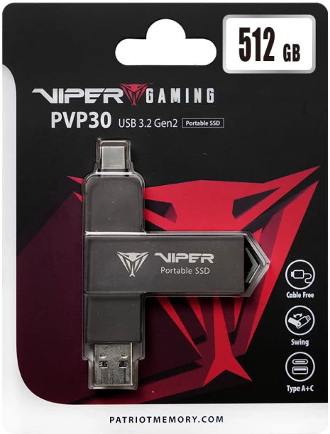 Patriot PVP30 512 GB External Solid State Drive (SSD)