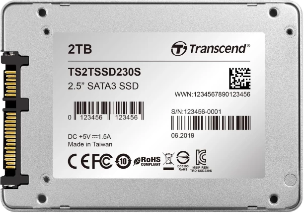 Transcend TS2TSSD230S 2TB 2.5-inch 3D TLC SSD Drive 2 TB External Solid State Drive (SSD)