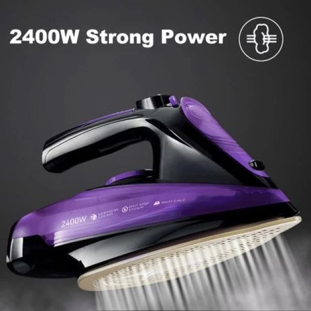 SA TRADE 2-1 Cordless 2400W Rapid Steam Iron-Overheat Protection Steam Press Fabric Steamer