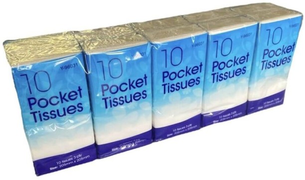 top sale trader Facial Pocket White Durable Soft 3 Ply Tissues Unisex - Pack Of 10 Facial Dry Tissue