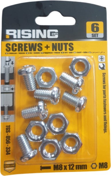 RISING SCREW + NUTS M8 X 12MM Fastener