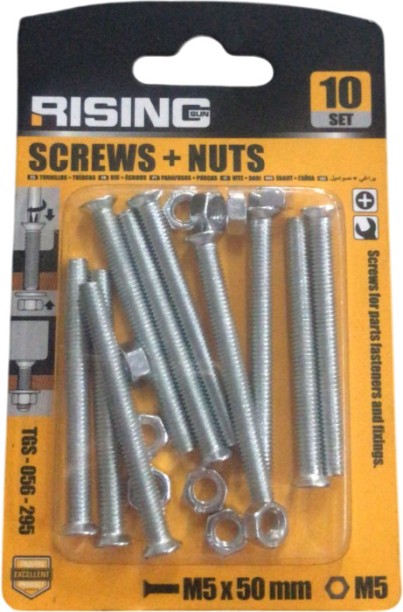 RISING SCREW + NUTS M5 X 50MM Fastener