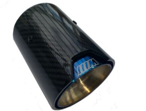 BMW 60mm inlet to 93mm outlet Blue M performance Carbon fiber exhuast tips Fastener