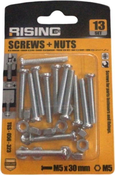 RISING SCREW + NUTS M5 X 30 MM Fastener