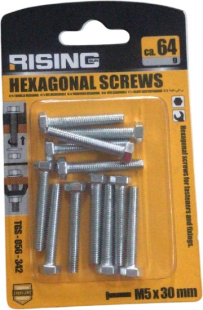 RISING HEXAGONAL SCREWS M5 X 30MM Fastener