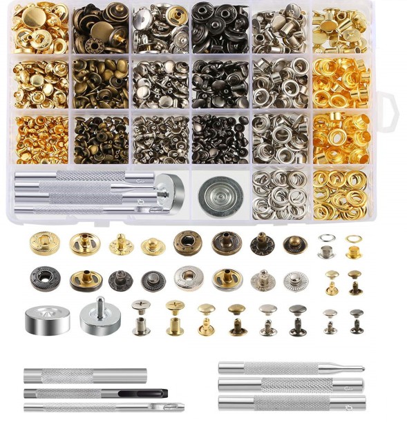 Heartdeco 400 Sets DIY Leather Snap Fastener Button Stud Kit Fastener