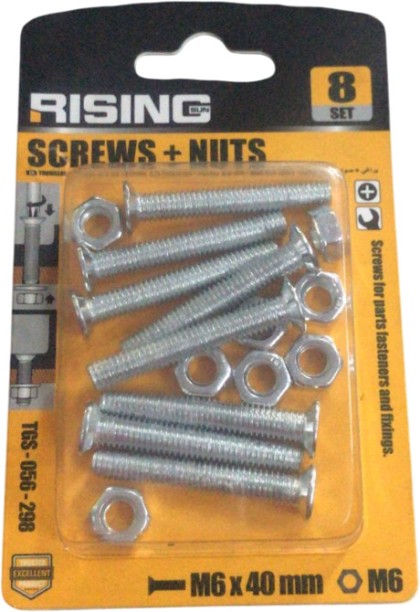 RISING SCREW + NUTS M6 X 40 MM Fastener