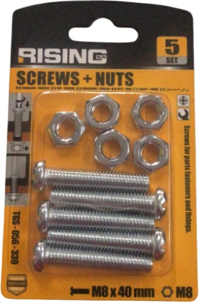 RISING SCREWS AND NUTS M8 X 40 MM Fastener