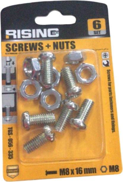 RISING SCREW + NUTS M8 X 16MM Fastener