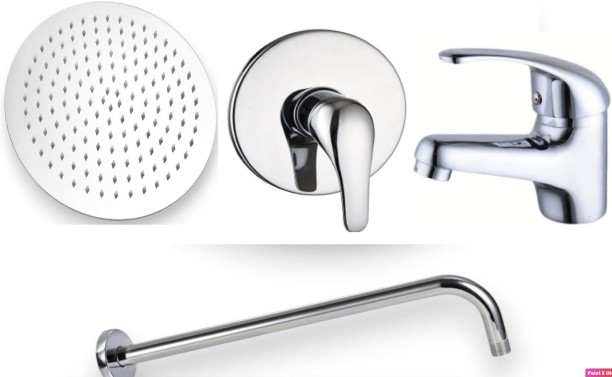 Ace Combo Shower Mixer,Shower Head 6", Shower Arm 30CM and Basin Mixer Faucet