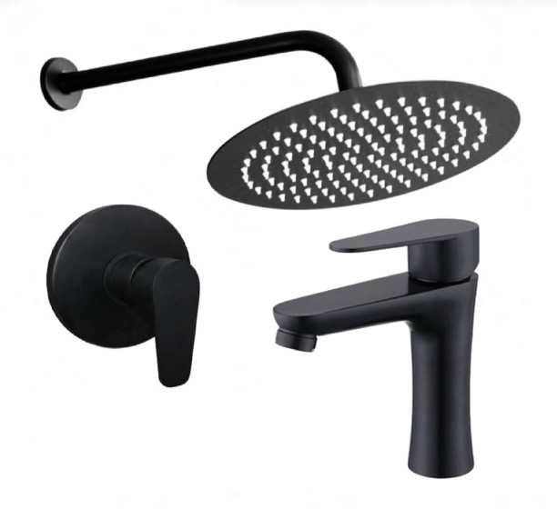 Ace Combo Shower Mixer,Shower Head 8", Shower Arm 40CM and Basin Heavy Duty Mixer Faucet