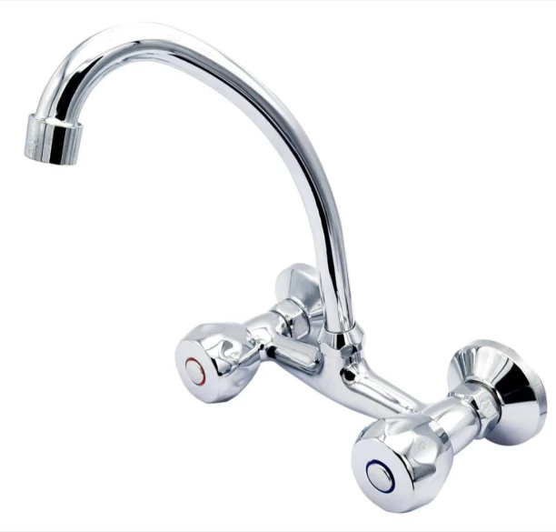 GENERIC Wall Mount Bathroom Sink Mixer Tap, Dual Handle Faucet AY406-048 Kitchen Mixer Faucet