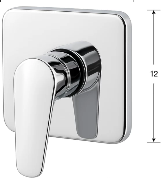 Ace Square Shower Silver Mixer Faucet