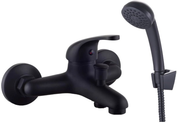 Krystal Bath Lever Matte Black 35m Wall Mixer Faucet