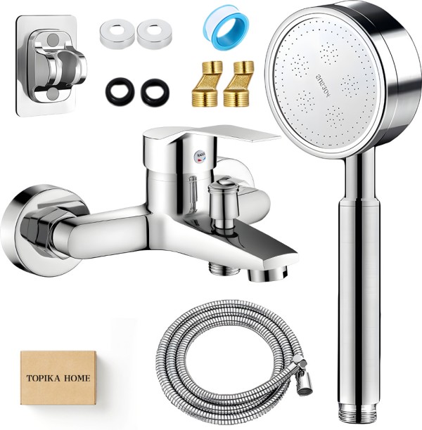 Topika Bathroom Faucet and Shower Head Set, Waterfall Bathtub Taps Health Faucet
