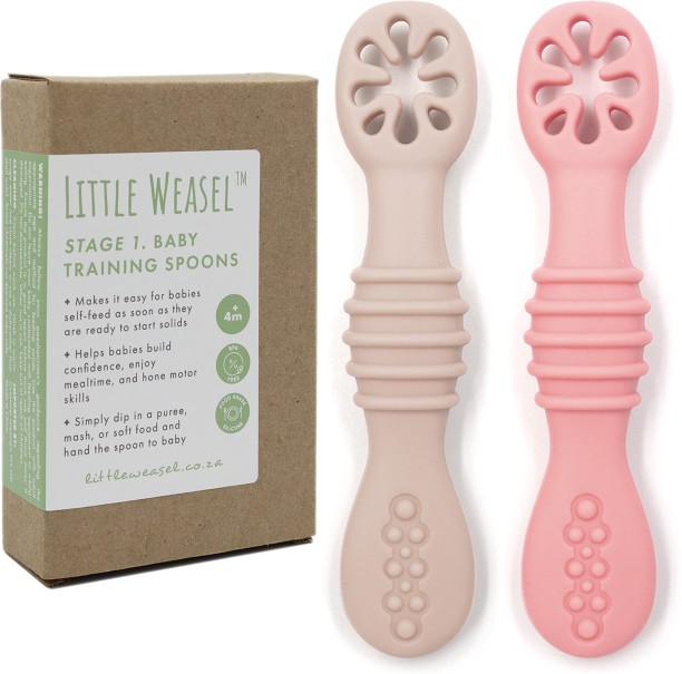 Little Weasel Stage 1 Baby Training Spoons for Self-Feeding  - Silicone