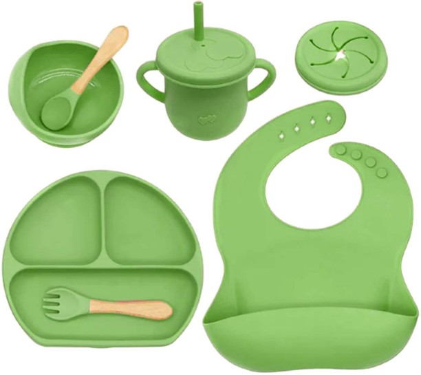FocusBaby Feeding Set for Babies & Toddlers 8 Piece  - Silicone