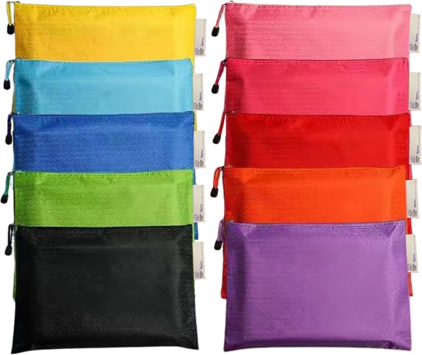 Paper Lion A4 Size Quality waterproof material Mix Color Zipper Bag