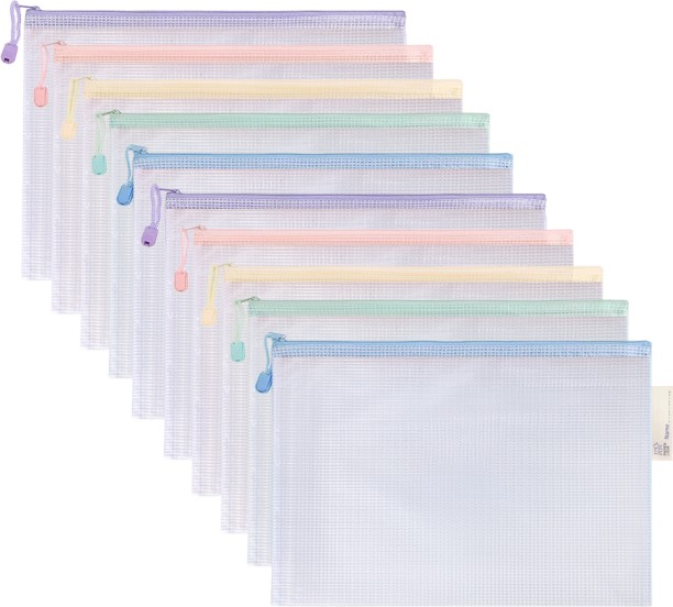 Paper Lion A4 Size waterproof material Macaron Zipper White Zipper Bag