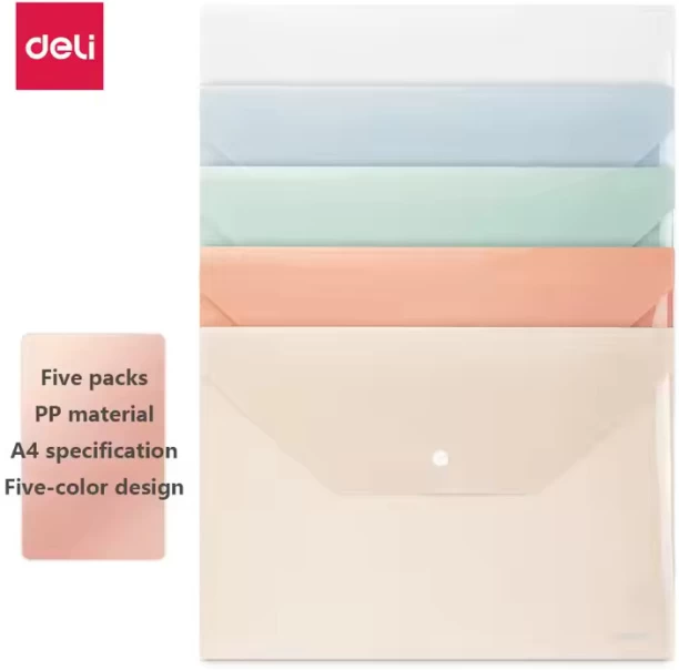 Deli Stationery Plastic File Bag