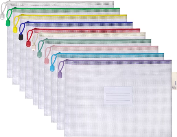 Paper Lion A4 Size waterproof material Zipper Bag with Tag Pocket