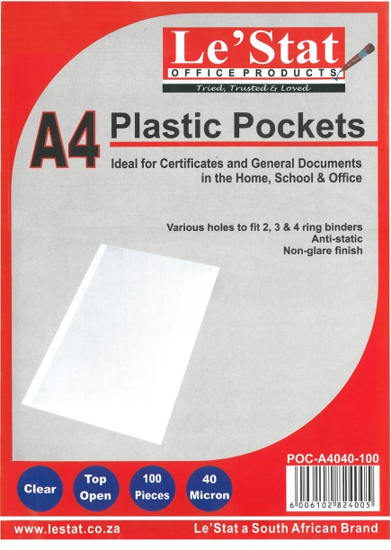 Lestat Plastic Sleeve, Multipunched Pocket