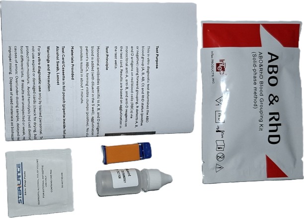Intec Blood Grouping Test – Fast Blood Type Results in 1 Minute First Aid Kit
