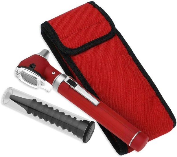 Better Buys Fibre Optic Pocket Otoscope Set with Pouch - Red & Gel Key Holder First Aid Kit