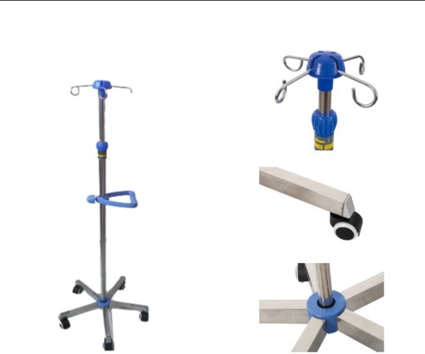 Better Buys Mobile Dripstand Stainless steel 5 wheel base First Aid Kit