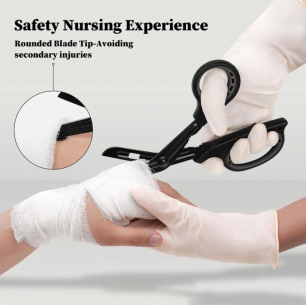 Better Buys Universal Emergency Medical Rescue Scissors - 19cm - Black First Aid Kit