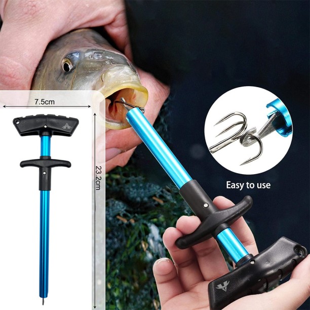 ALANES Portable Fishing Hook Remover Tool Fishing Lure Remover Aluminium Saltwater Fish Mouth Opener