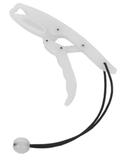 ALANES 25cm Luminous Hand Control Fish Lip Grabber Gripper Fishing Grip White Plastic Freshwater Fish Mouth Opener