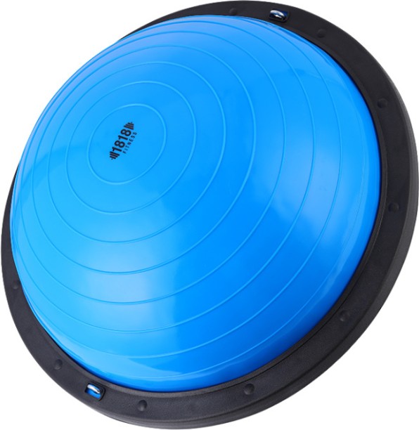 GL 1818 Fitness 46cm Stability Bosu Ball – Balance Trainer with Resistance Bands – Blue (1 Pack) Balance Disc Fitness Balance Board
