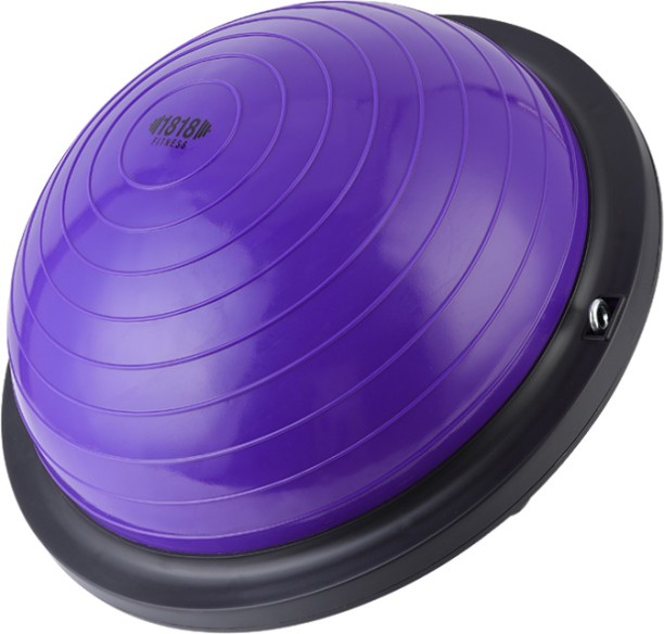 GL 1818 Fitness 46cm Stability Bosu Ball – Purple Balance Trainer with Resistance Bands – 1 Pack Balance Disc Fitness Balance Board