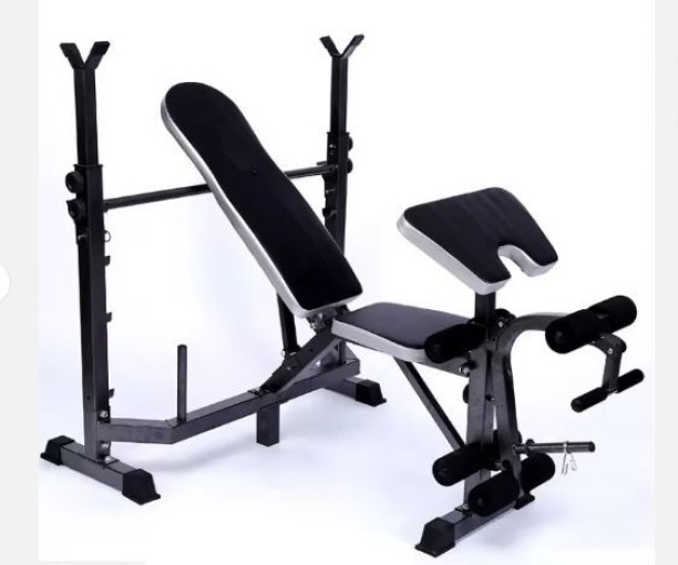 Prime Mart Olympic Weight Bench Set, Multi-Function Home Gym Equipment, Black, Personal Training Workout Station Multipurpose Fitness Bench