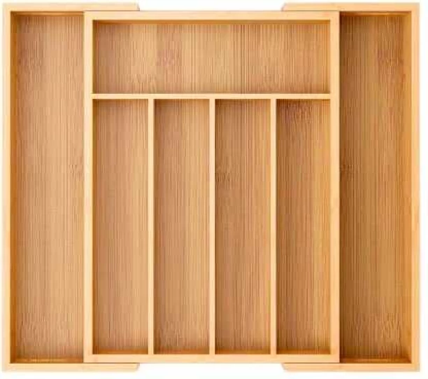 ICOOL HOME Bamboo Flatware Organizer