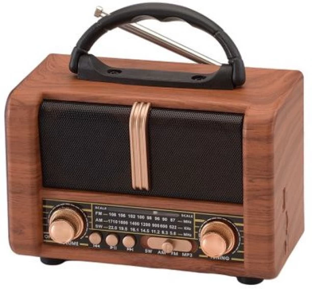 SA TRADE Classic Wooden AM/FM/SW Radio with MP3 & USB/TF Music Playback - NS-8107BT FM Radio