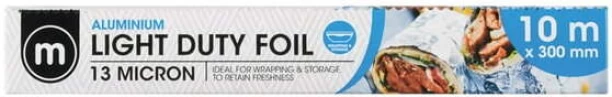 M Light Duty Foil Aluminium Foil