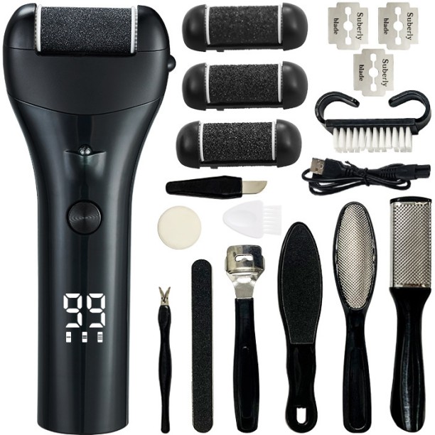 Spark 17 Pieces Electric Foot File set Callus Remover for Feet Adjustable Speed Foot Filer