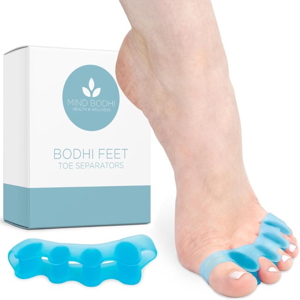 Corrector foot Mind Bodhi Toe Separators - Correcting Bunions and Restoring Toes to Their Original Shape - For Men and Women - Toe Spacers Bunion Corrector – Blue Foot Pad
